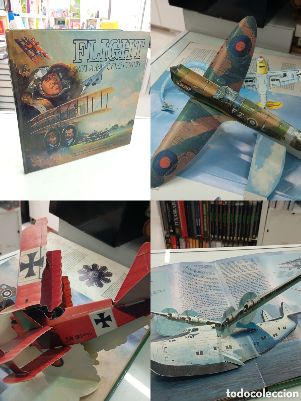 Libros antiguos: FLIGHT GREAT PLANES OF THE CENTURY MAGNIFICOS DESPLEGABLES POP-UP AVIONES SIGLO XX 1985 DE COLECCION