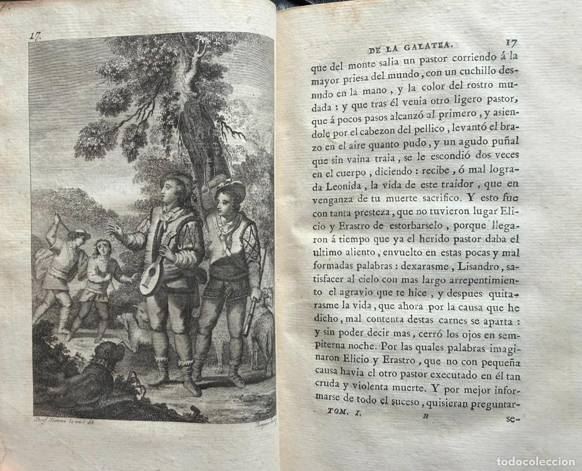 Libros antiguos: Cervantes. Los seis libros de la Galatea. Sancha, 1784 - Foto 3