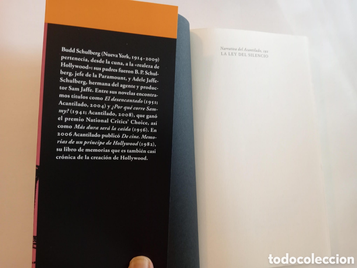 Libros antiguos: La ley del silencio / Schulberg, Budd. Acantilado, 2011 - Foto 2