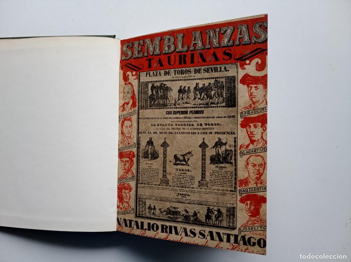 Libros antiguos: NATALIO RIVAS SANTIAGO. SEMBLANZAS TAURINAS 1946. PRIMERA EDICI&Oacute;N. ILUSTRADO.