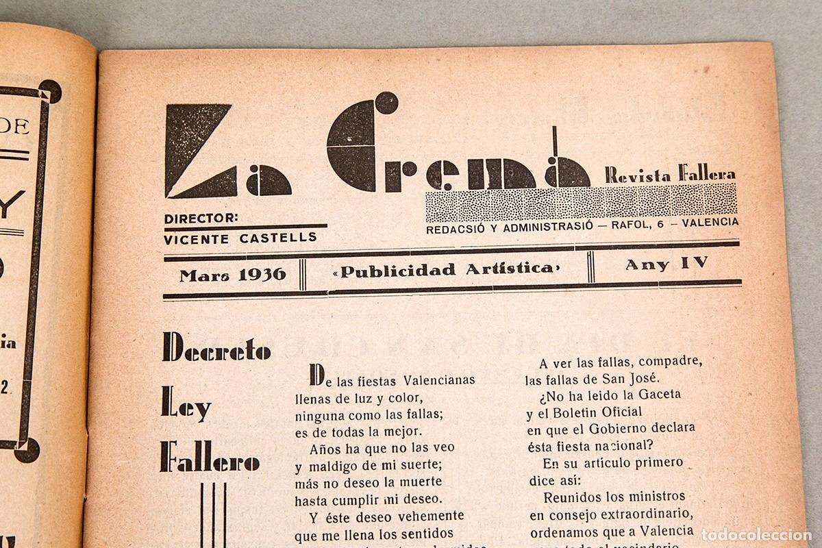 Libros antiguos: LA CREM&Aacute; - 1936 - VALENCIA - FALLAS - Foto 3