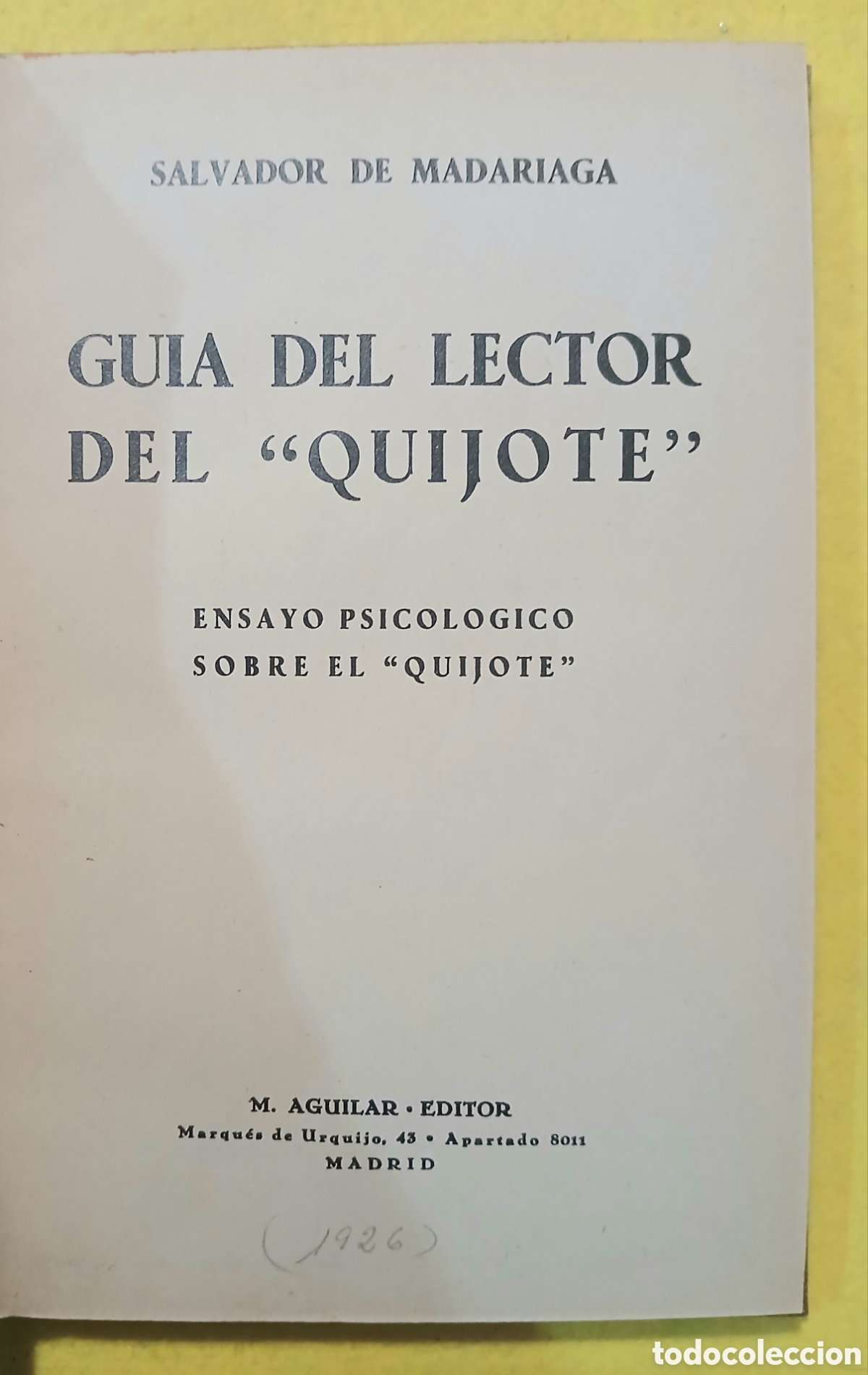 Libros antiguos: Gu&iacute;a del lector del Quijote - Foto 1