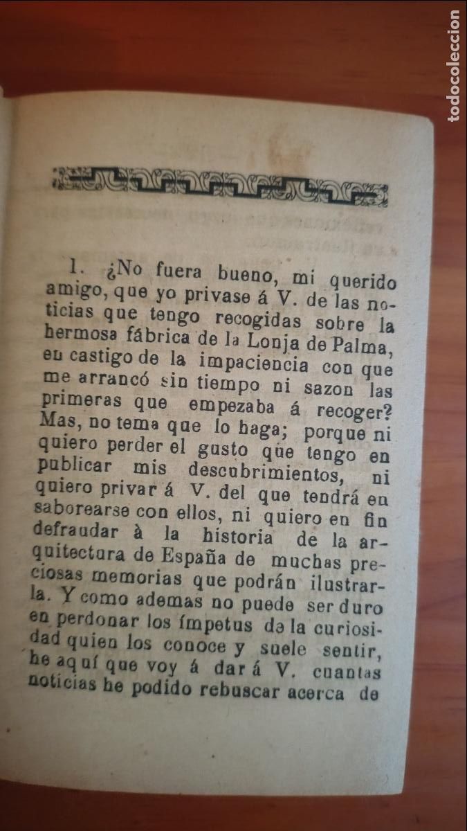 Libros antiguos: CARTA SOBRE EL EDIFICIO DE LA LONJA DE MALLORCA - A&Ntilde;O 1892 - JOVELLANOS. - Foto 6