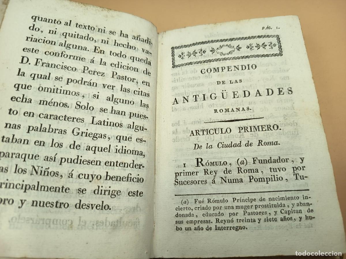Libros antiguos: COMPENDIO DE ANTIGUEDADES ROMANAS SIGLO XVIII - Foto 4