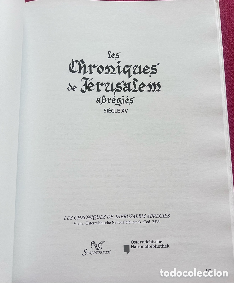Libros antiguos: Las Cr&oacute;nicas de Jerusal&eacute;n abreviadas . Facs&iacute;mil Scriptorium. Con libro de estudio. - Foto 15