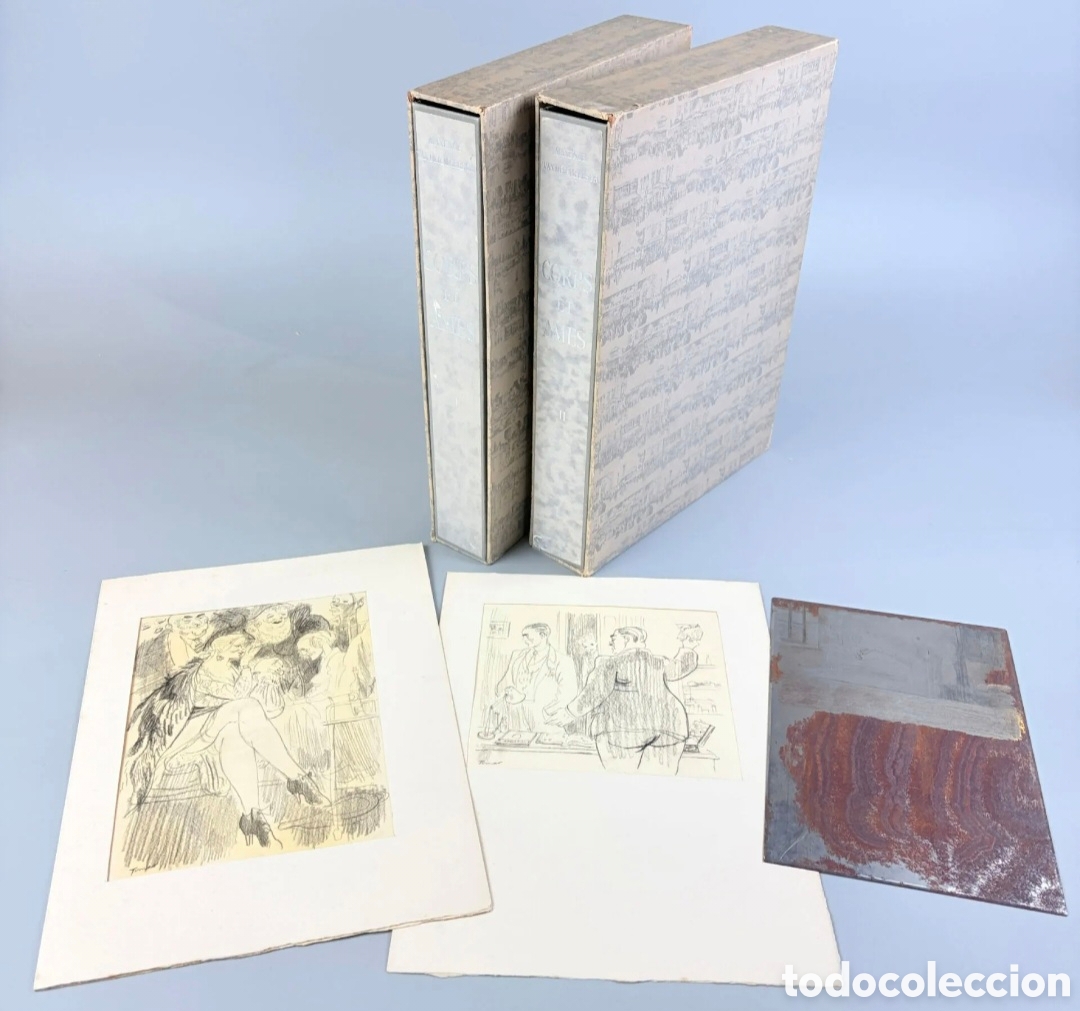 Libros antiguos: MEERSCH carpeta y estuche del editor firmado y dedicado 95 grabados 2 dibujos firmados por TIMAR