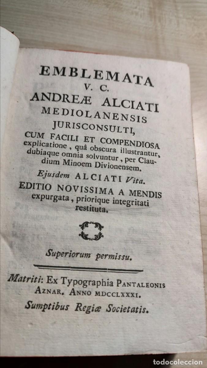Libros antiguos: Andrea Alciato ( Emblemas - Emblemata ) - Foto 1
