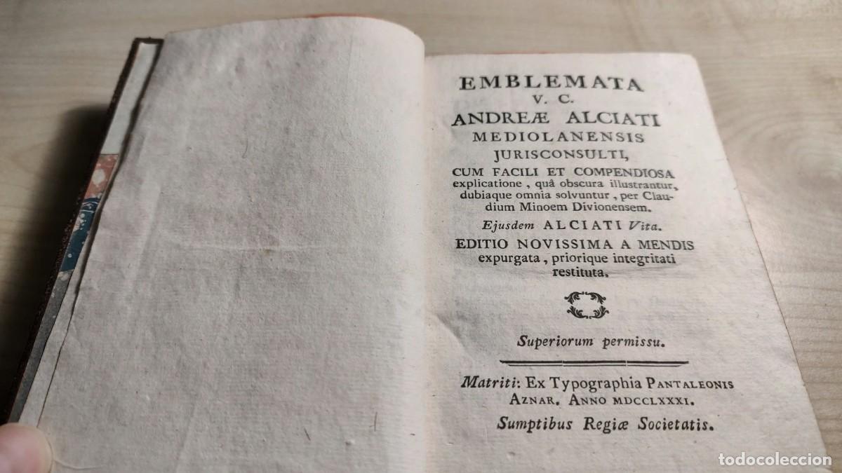 Libros antiguos: Andrea Alciato ( Emblemas - Emblemata ) - Foto 2