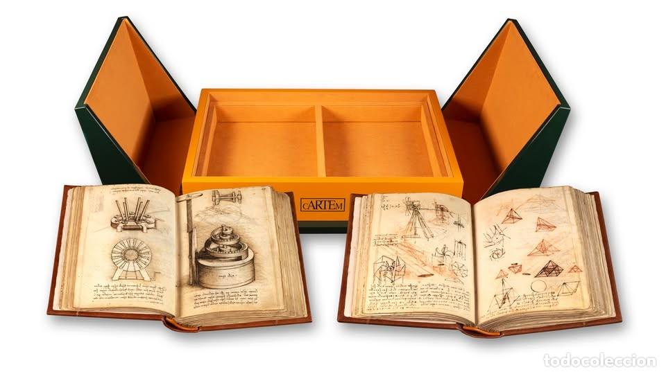 Libros antiguos: facs&iacute;mil de los C&oacute;dices Madrid I-II de Leonardo da Vinci codex + transcripccion (2 Vol)
