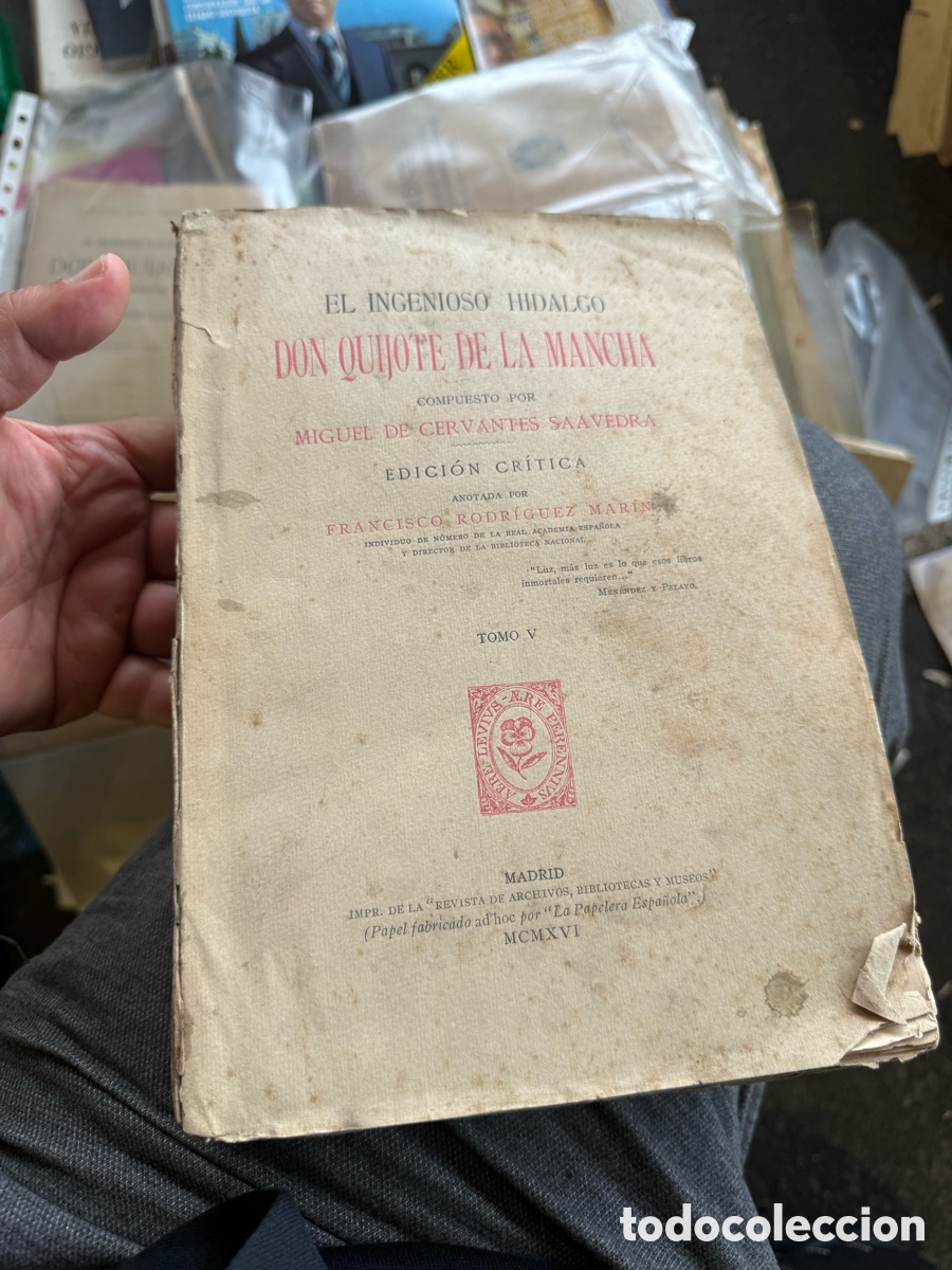 Libros antiguos: Don Quijote de la Mancha &ndash; Cervantes &ndash; Tomo V &ndash; 1916
