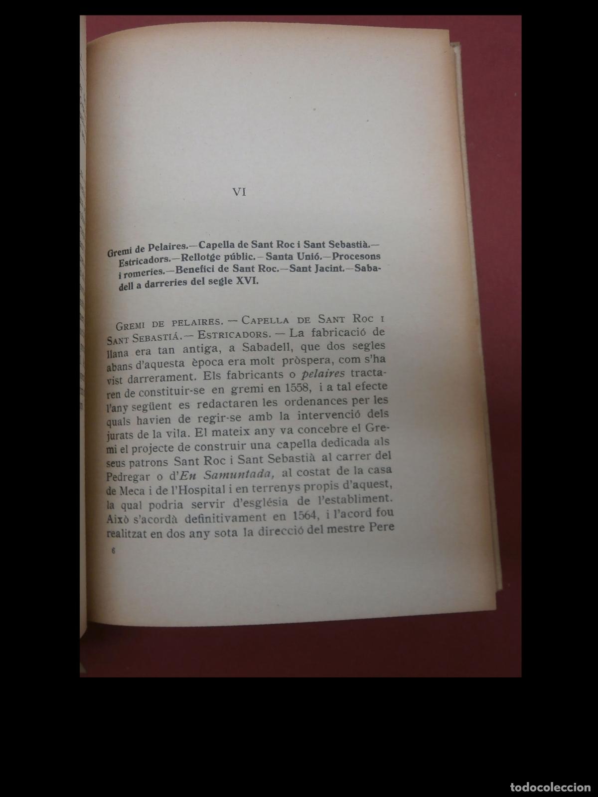 Libros antiguos: Sabadell. Monografia. Agust&iacute; Rius i Borrell - Foto 3
