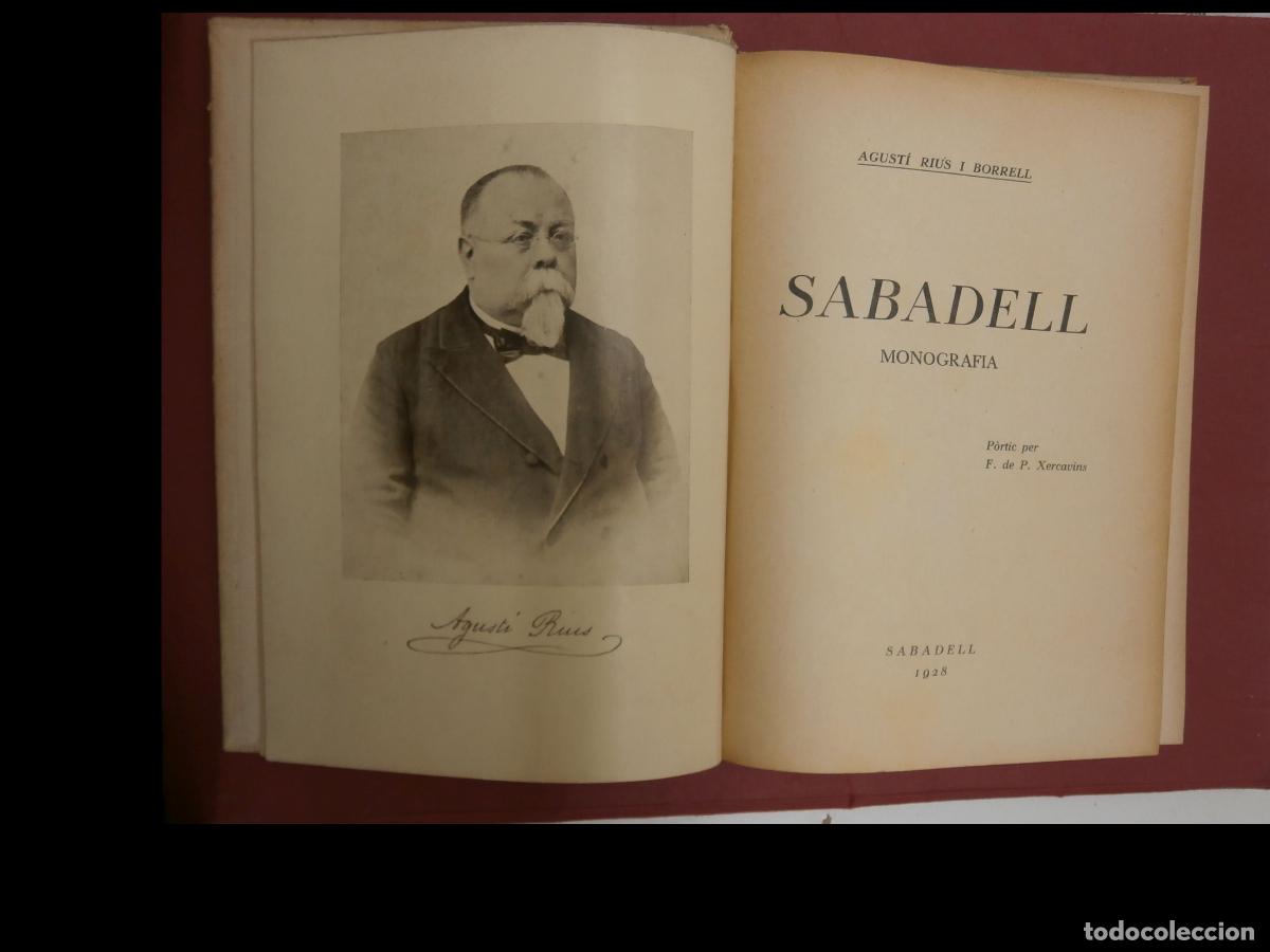 Libros antiguos: Sabadell. Monografia. Agust&iacute; Rius i Borrell - Foto 1