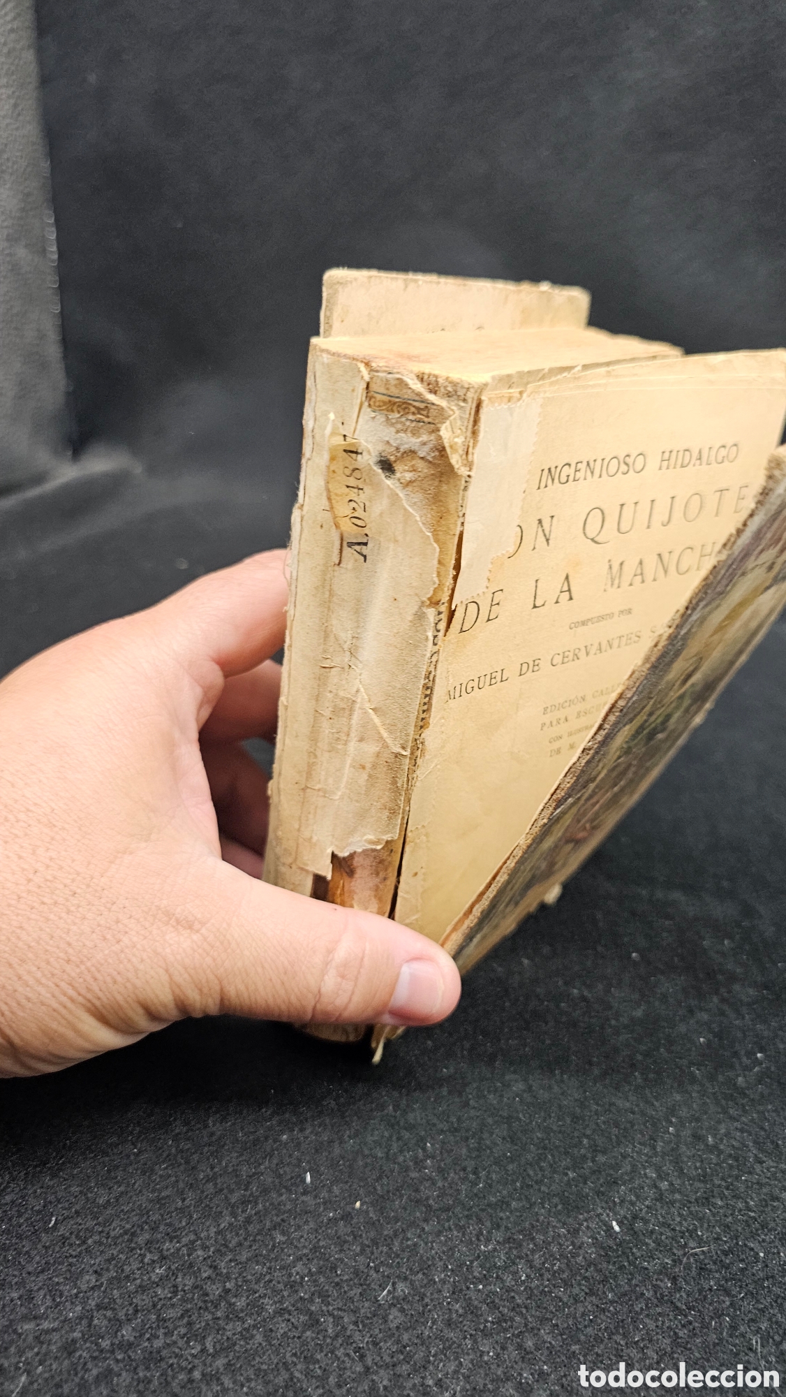 Libros antiguos: Antiguo libro DON QUIJOTE DE LA MANCHA para restaurar..... - Foto 3