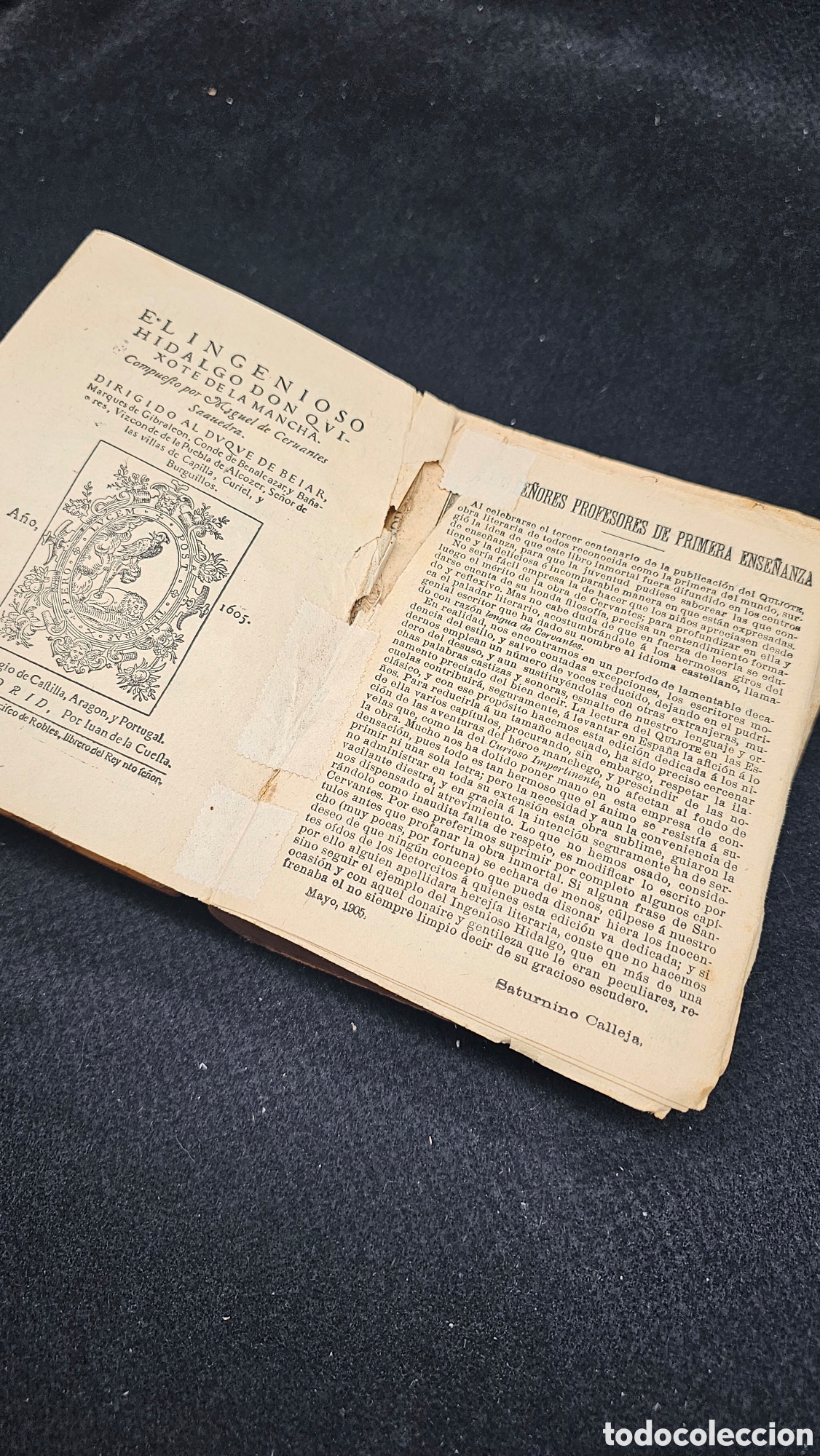 Libros antiguos: Antiguo libro DON QUIJOTE DE LA MANCHA para restaurar..... - Foto 6