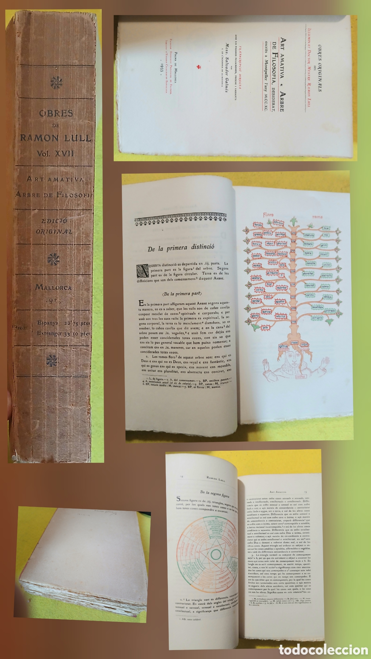 Libros antiguos: Obres de Ramon Llull, Art Amativa i arbre de filosofia
