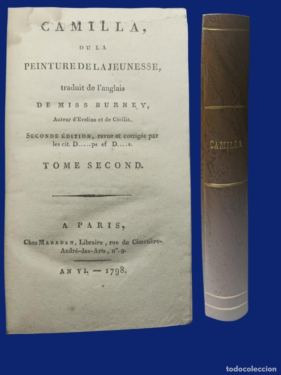 Libros antiguos: CAMILLA OU LA PEINTURE DE LA JEUNESE. Tomo 2. Miss Burney, 1798. Franc&eacute;s