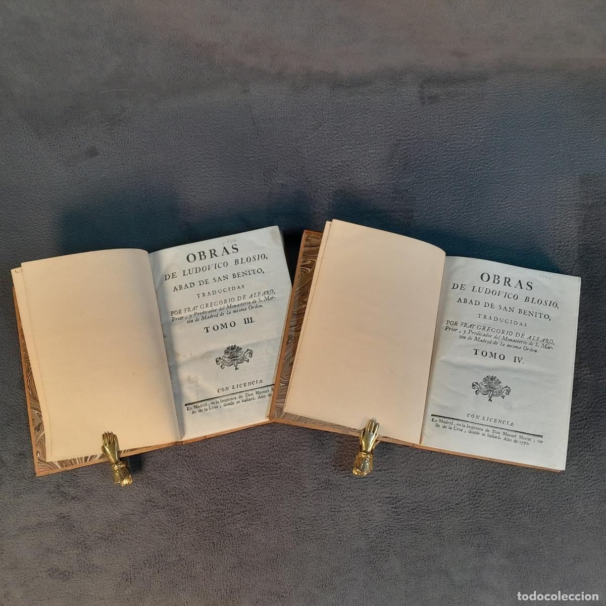 Livres anciens: L-4502. OBRAS DE LUDOVICO BLOSIO, ABAD DE SAN BENITO (TOMOS III Y IV). A&Ntilde;O 1770