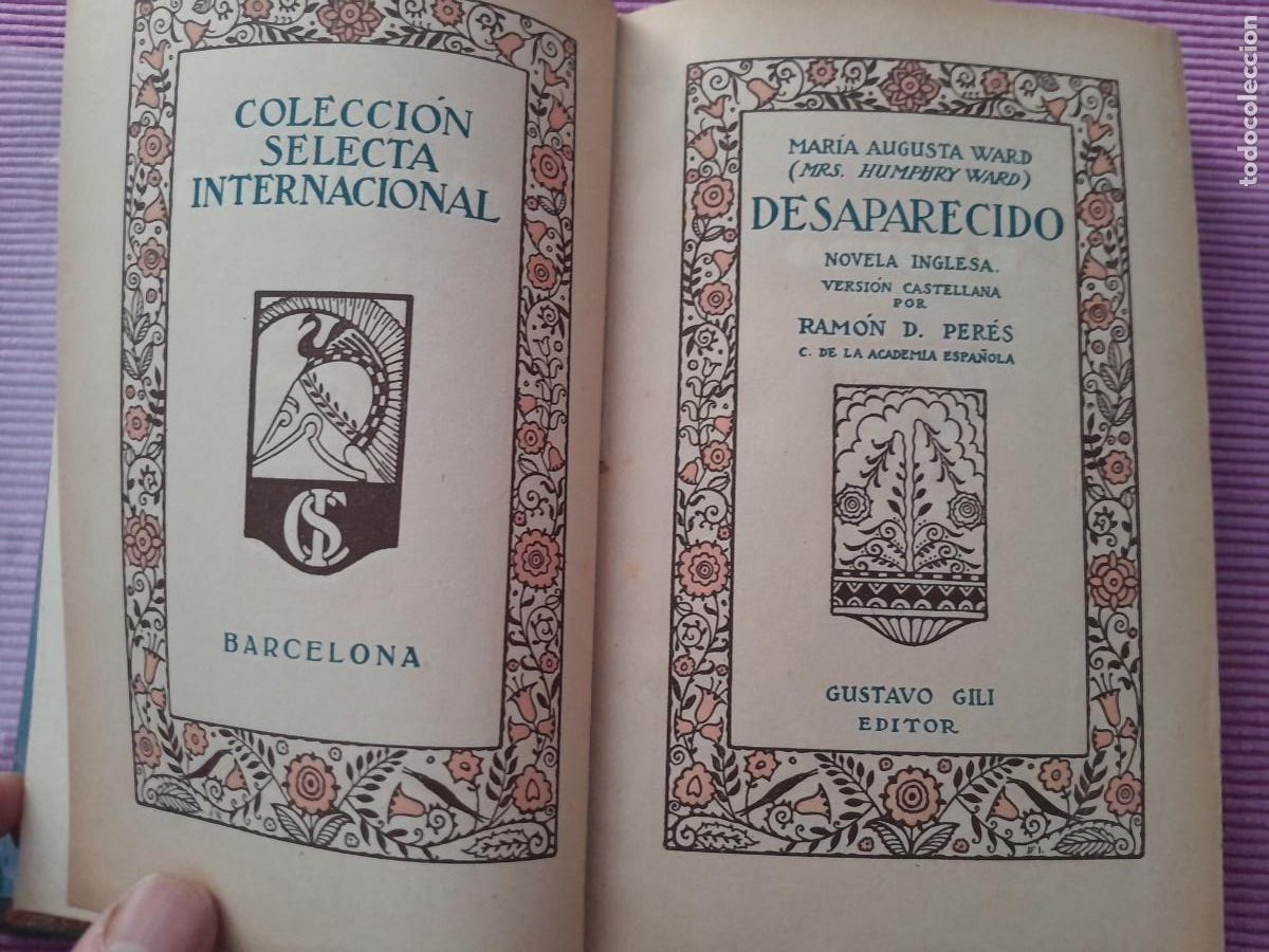 Libros antiguos: DESAPARECIDO. MARIA AUGUSTA WARD. GUSTAVO GILI