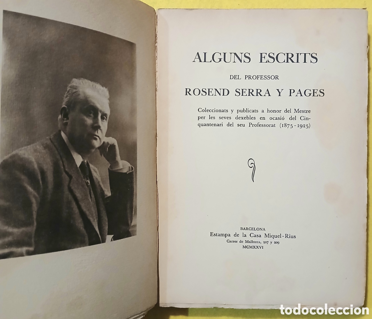 Libros antiguos: Alguns escrits del professor Rosend Serra y Pag&egrave;s - Foto 3