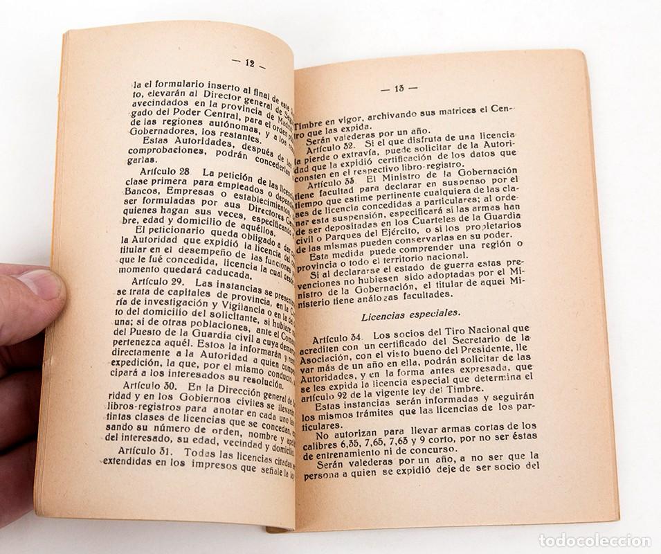 Libros antiguos: ARMAS Y EXPLOSIVOS - LEYES DE LA REP&Uacute;BLICA - 1935 - Foto 5
