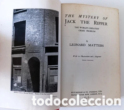 Libros antiguos: Leonard Matters The mystery of Jack the Ripper 1928 crimen Jack Destripador
