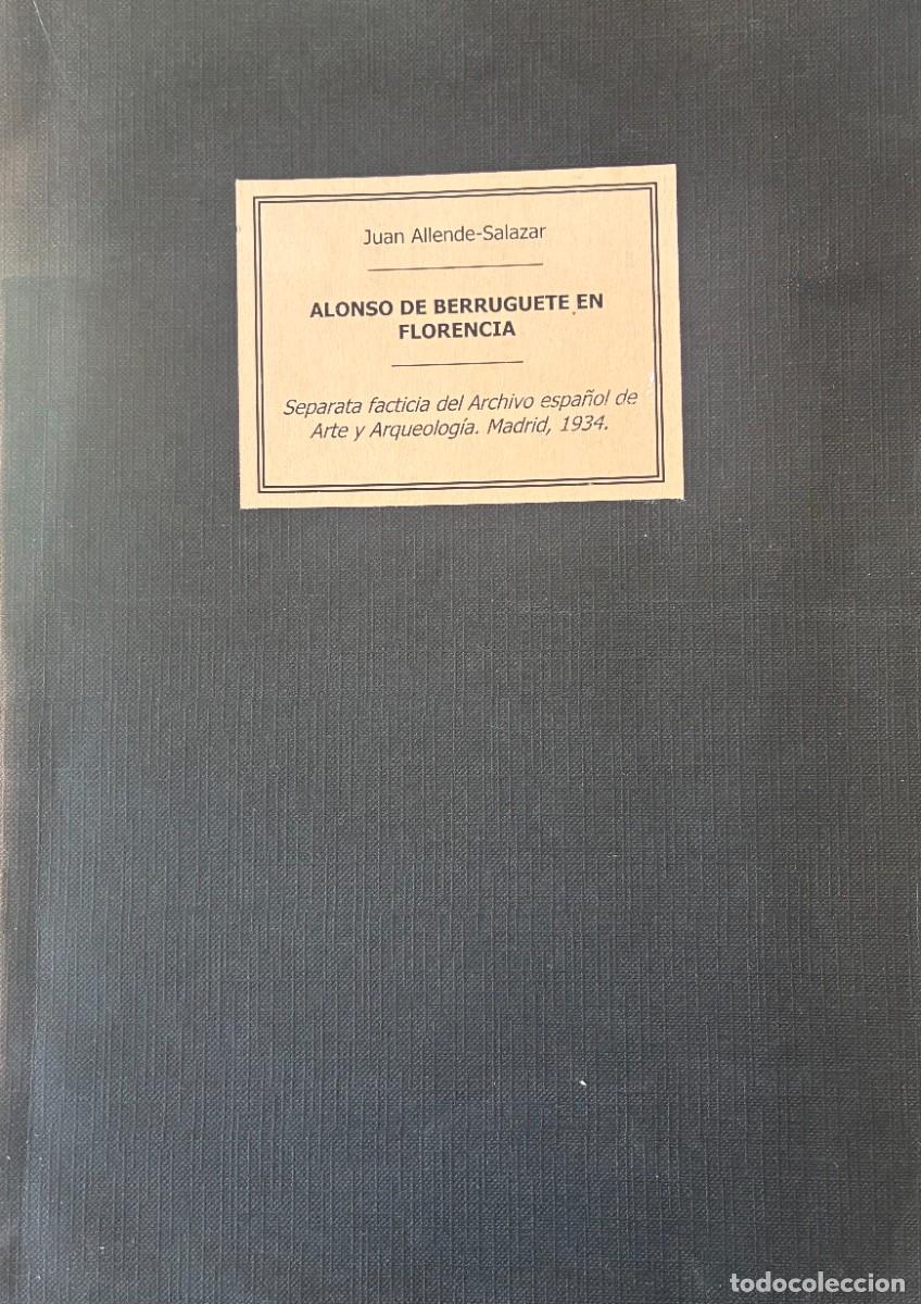 Libros antiguos: Alonso Berruguete en Florencia
