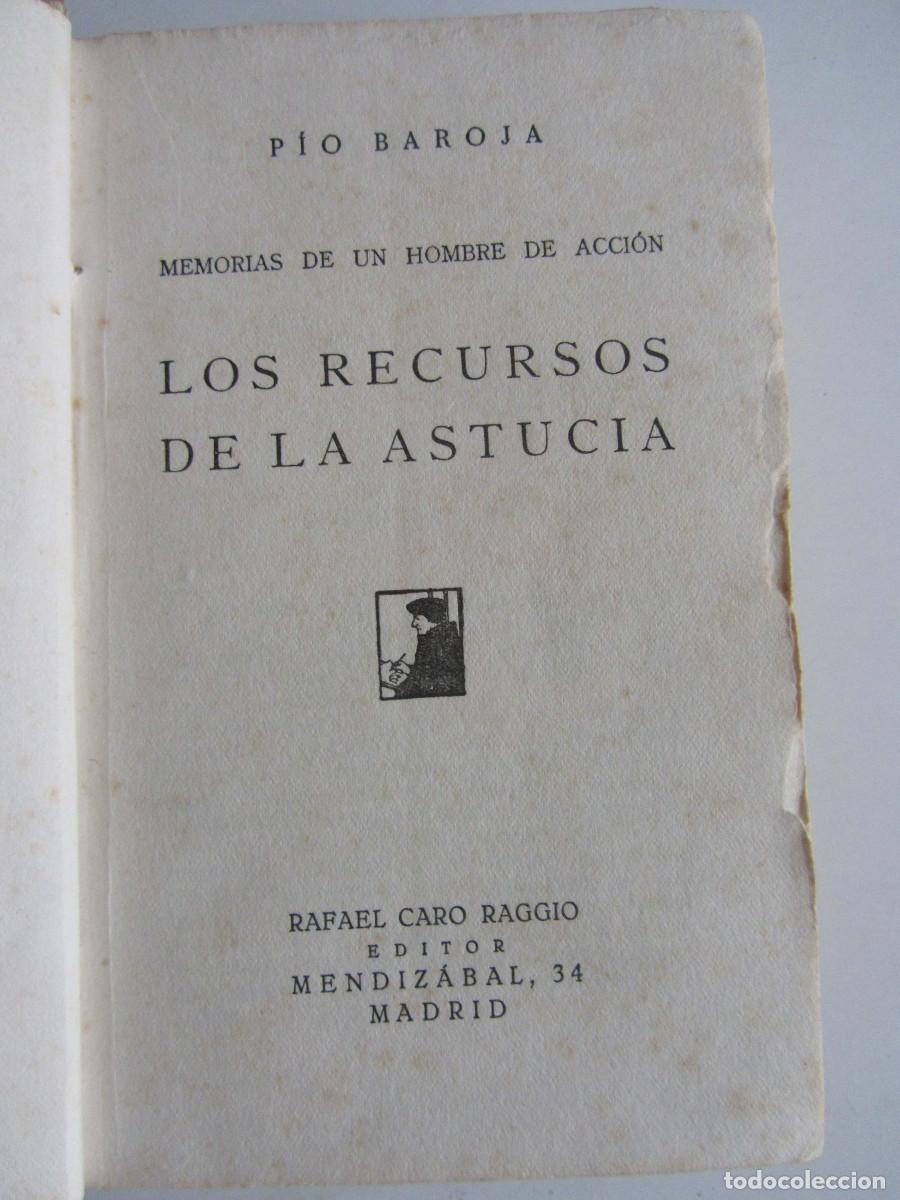 Libros antiguos: Los recursos de la astucia. Pio Baroja. Rafael Caro Raggio 1920