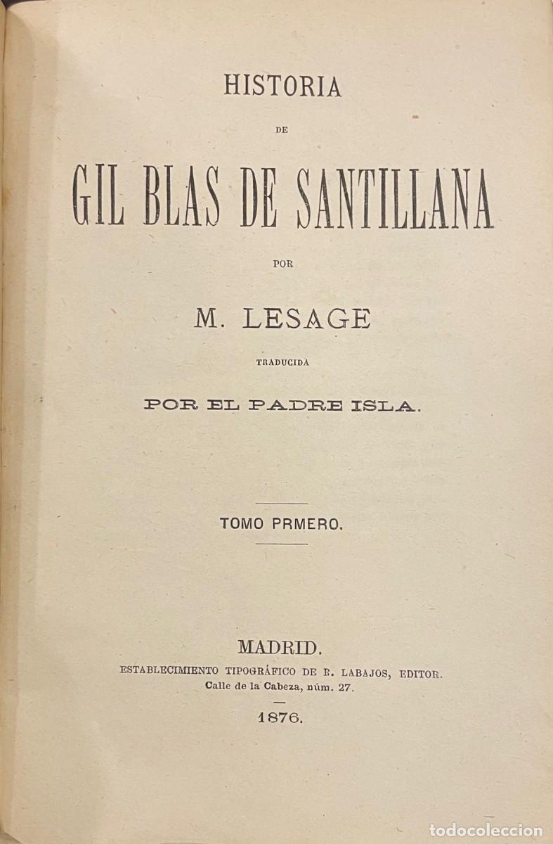 Libros antiguos: Aventuras de Gil Blas de Santillana - Foto 2