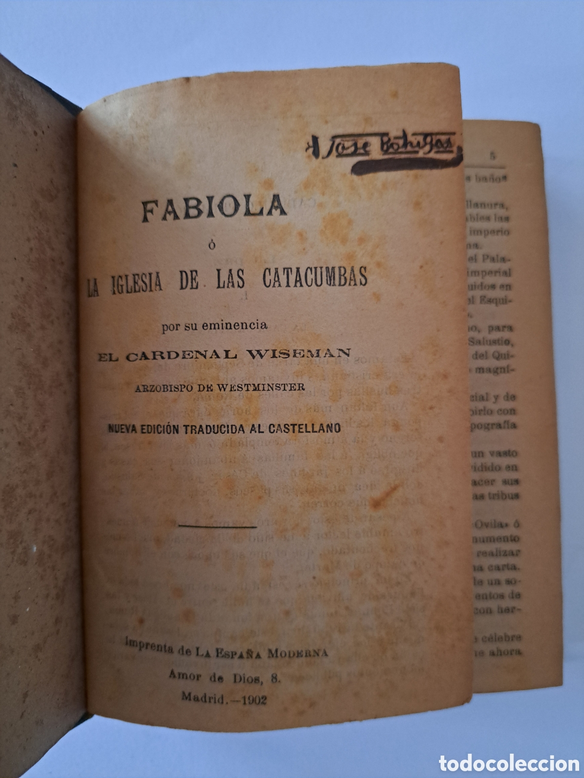 Libros antiguos: FABIOLA - CARDENAL WISEMAN - 1902 - Foto 5