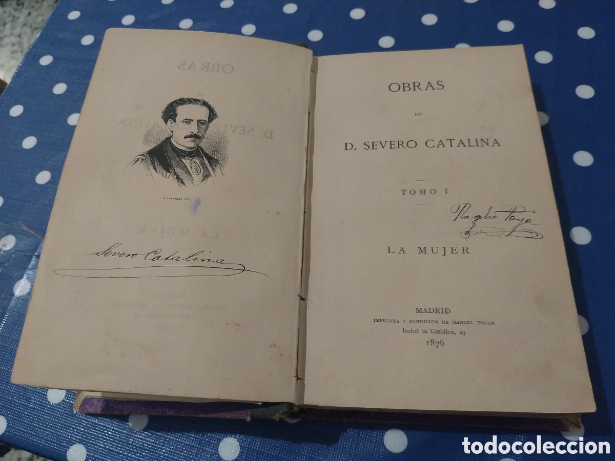 Libros antiguos: La mujer por D Severo Catalina tomo I a&ntilde;o 1876.Iglesia de San Agust&iacute;n Alcoy