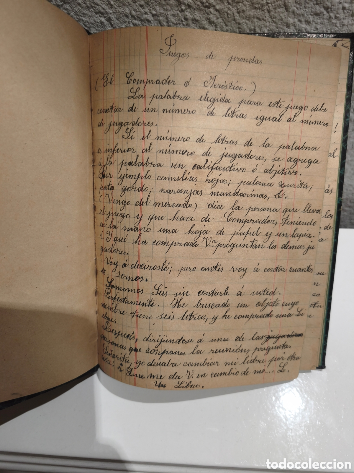 Libros antiguos: LIBRO MANUSCRITO SOBRE JUEGOS DE PRENDAS - Foto 3