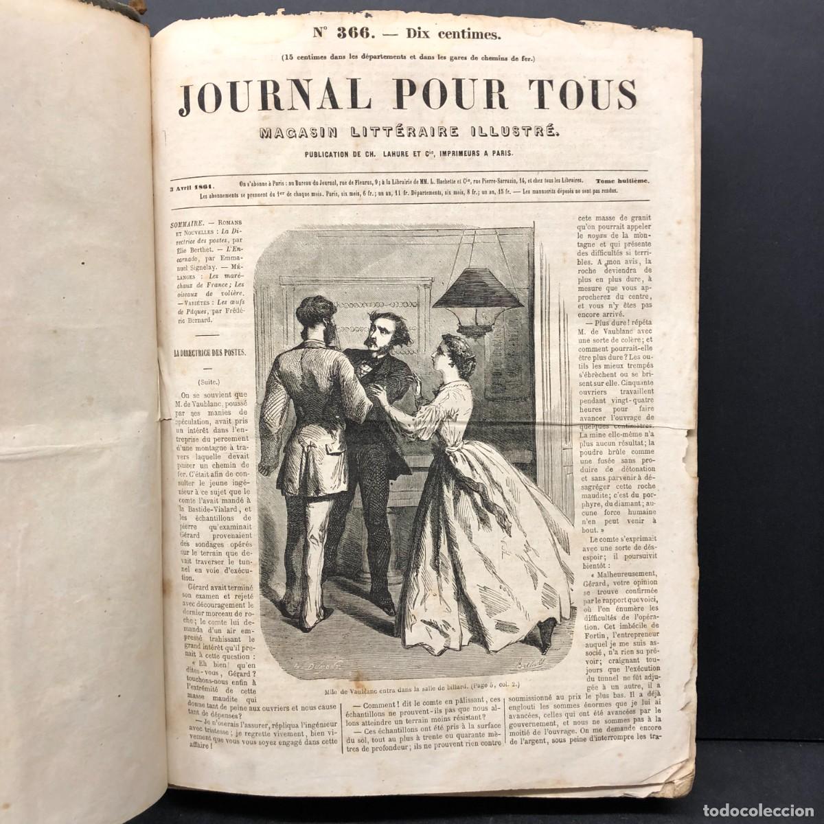Libros antiguos: JOURNAL POUR TOUS - MAGASIN HEBDOMADAIRE ILLUSTR&Eacute; - TOME 8 - PARIS - 1861 / 668