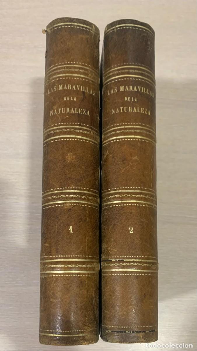 Libros antiguos: c. 1880. LAS MARAVILLAS DE LA NATURALEZA (2 Tomos)-Tel&eacute;fono, Fon&oacute;grafo, Aerostaci&oacute;n, Anatom&iacute;a..