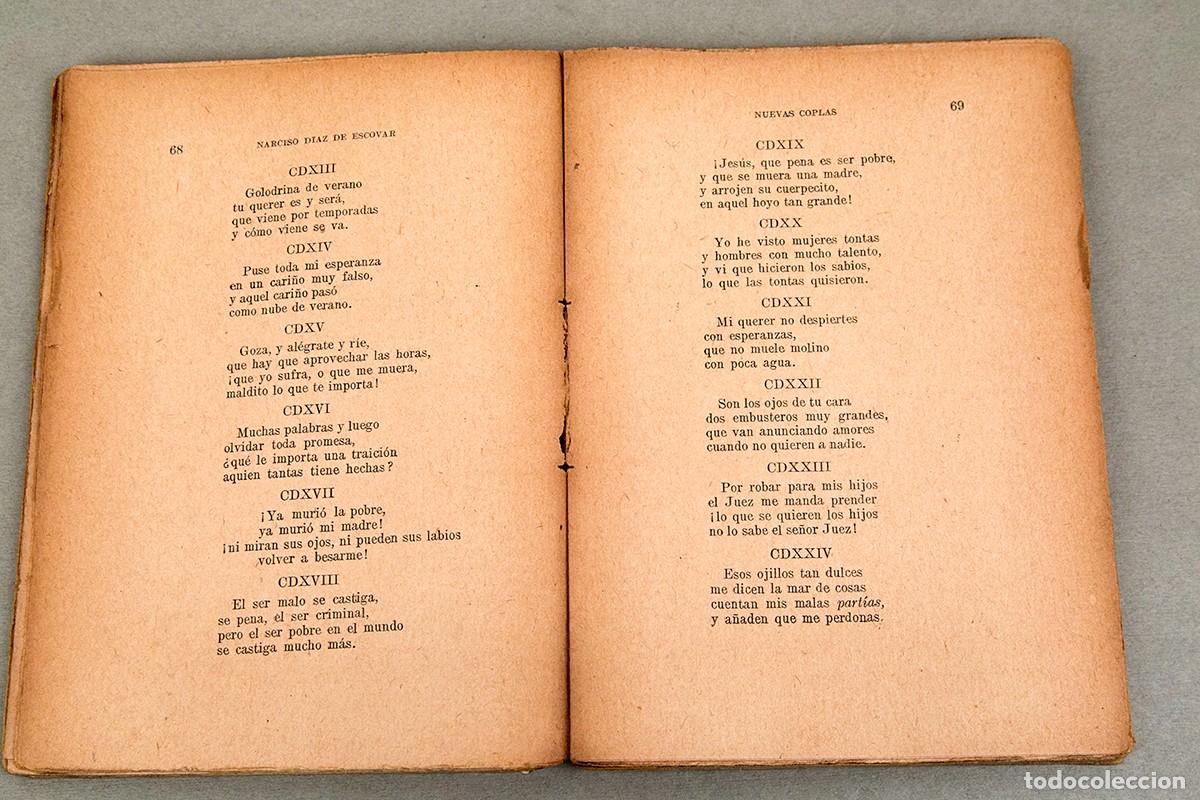 Libros antiguos: NARCISO D&Iacute;AZ ESCOVAR - NUEVAS COPLAS - 1917 - Foto 5