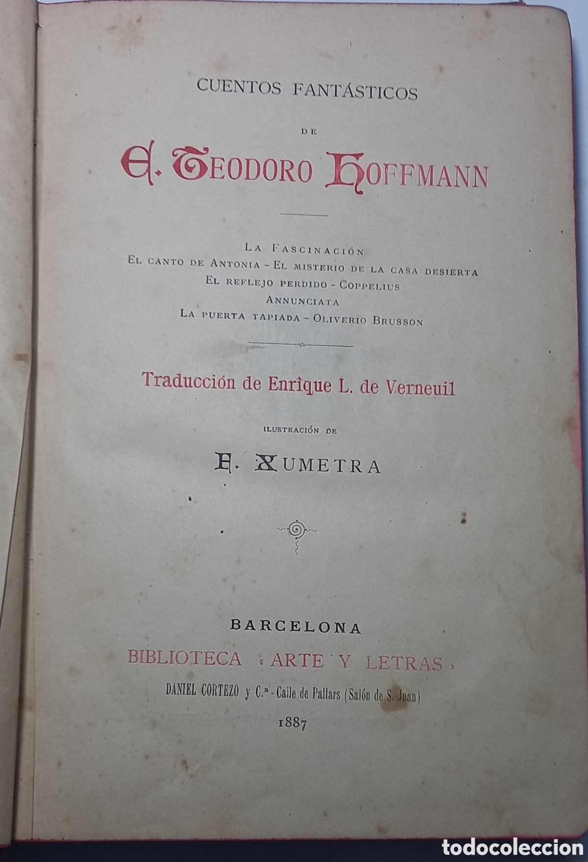 Libros antiguos: CUENTOS FANT&Aacute;STICOS DE TEODORO HOFFMANN. 1887. - Foto 2