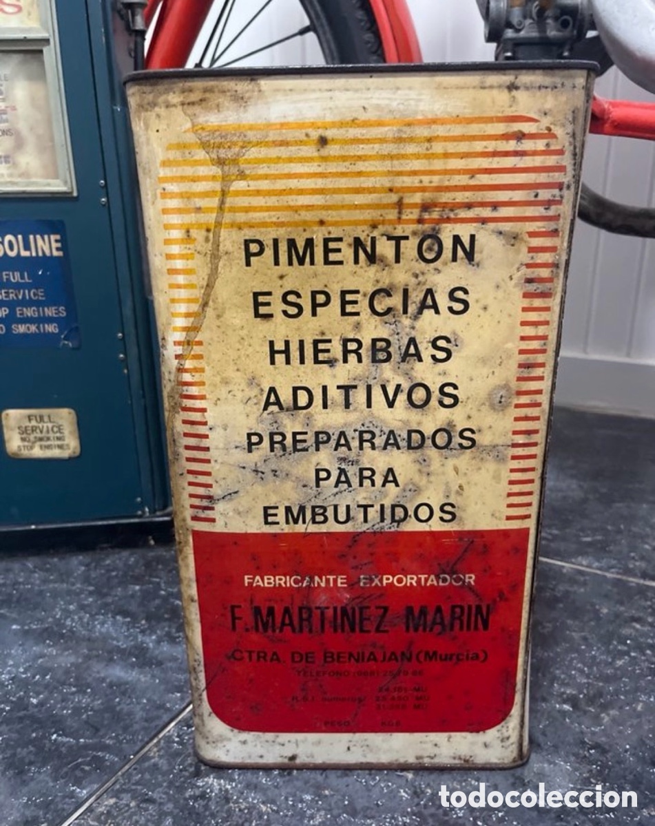 Libros antiguos: Lata de piment&oacute;n Mari-Paz - Foto 3