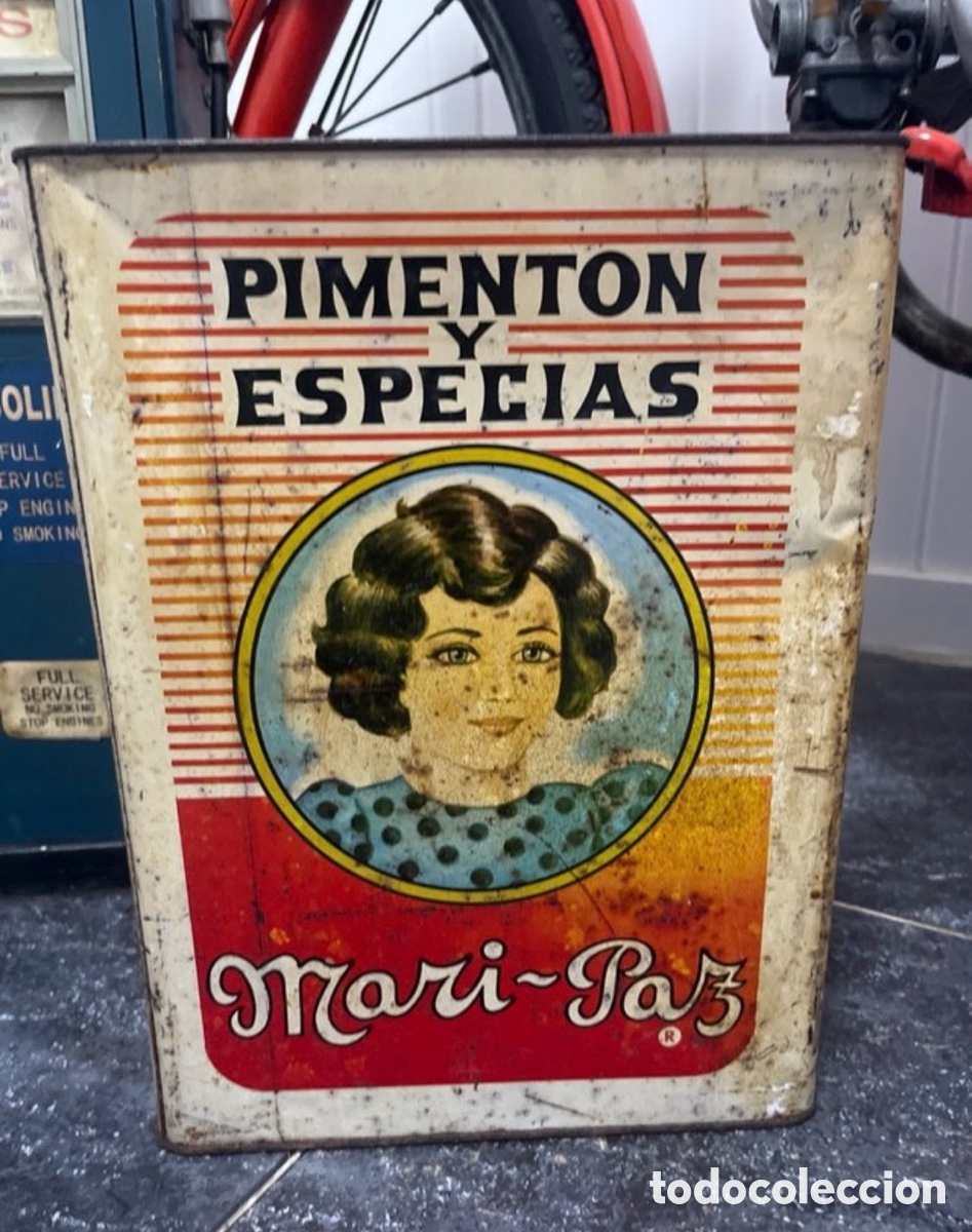 Libros antiguos: Lata de piment&oacute;n Mari-Paz - Foto 5