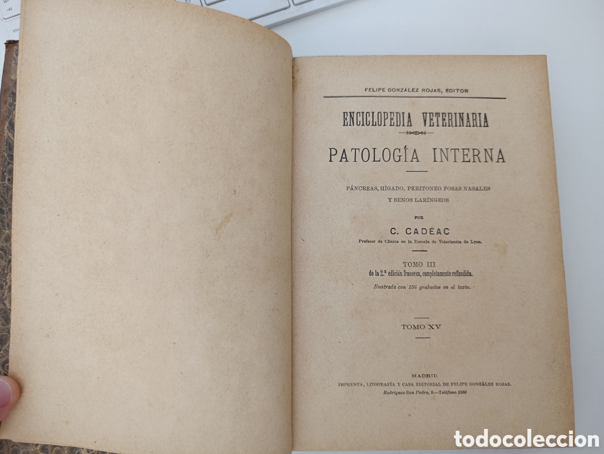 Libros antiguos: Enciclopedia Veterinaria Cadeac Tomo III. 15