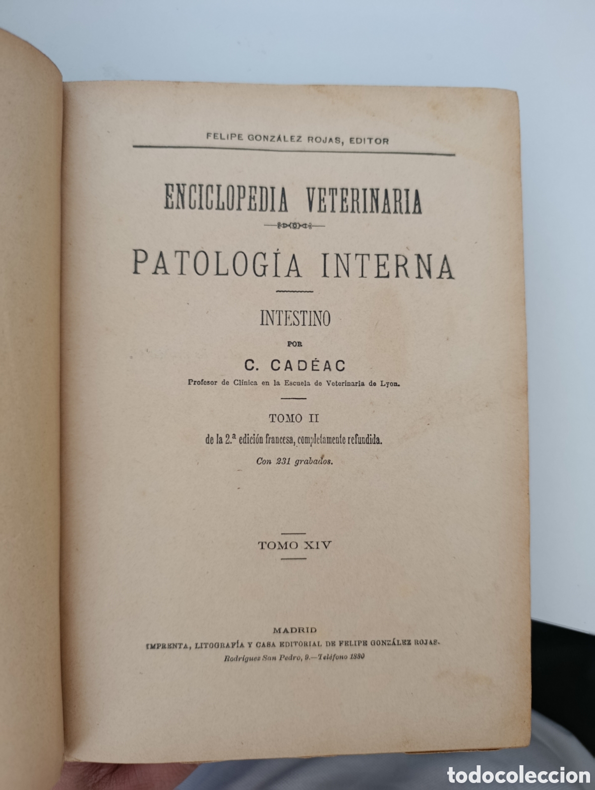 Libros antiguos: Enciclopedia veterinaria Cadeac Tomo II