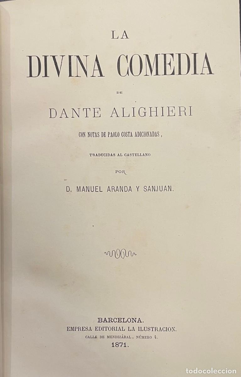 Libros antiguos: La Divina Comedia. Dante Alighieri - Foto 2