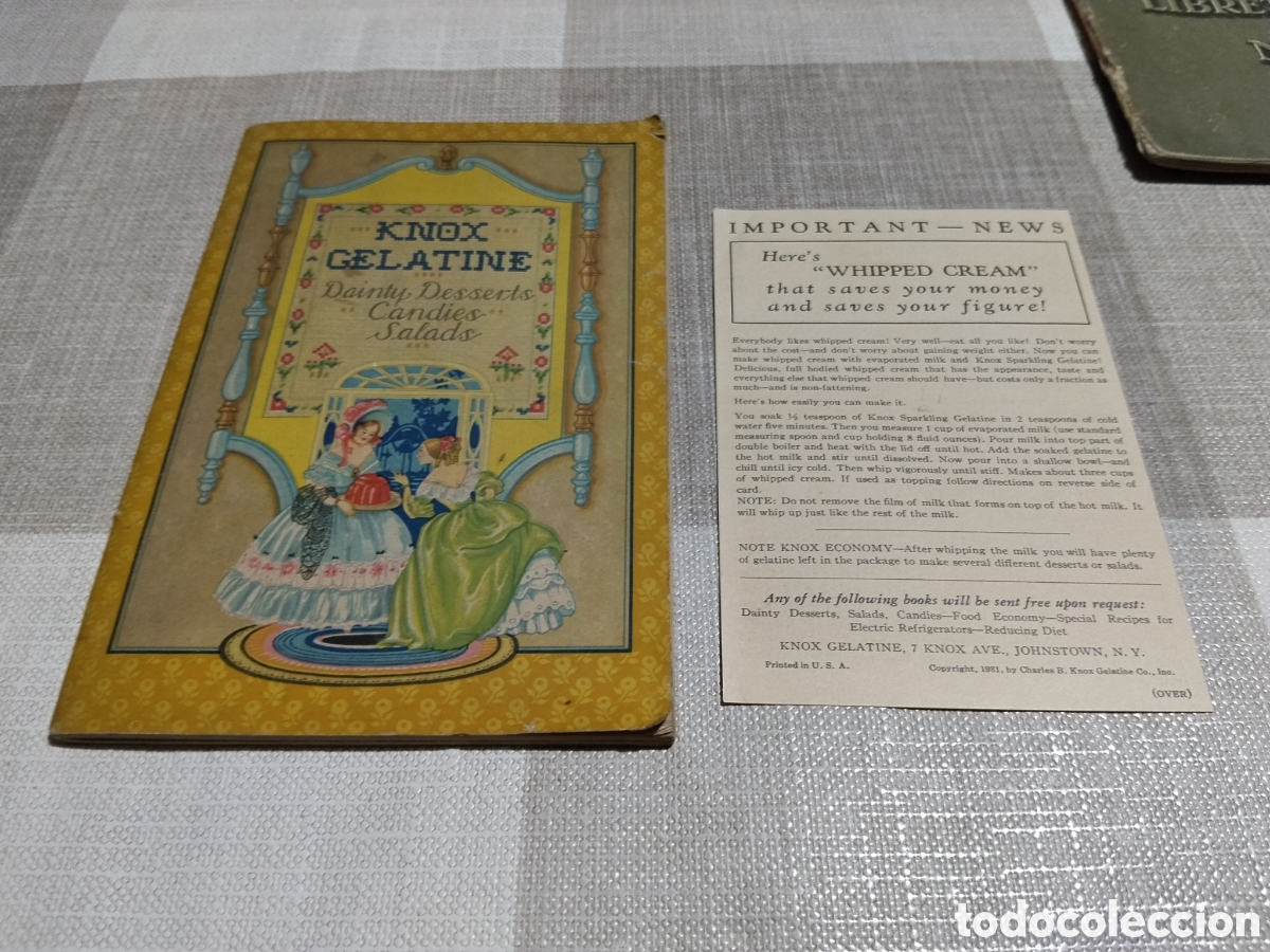 Libros antiguos: Librito recetas KNOX GELATINE USA