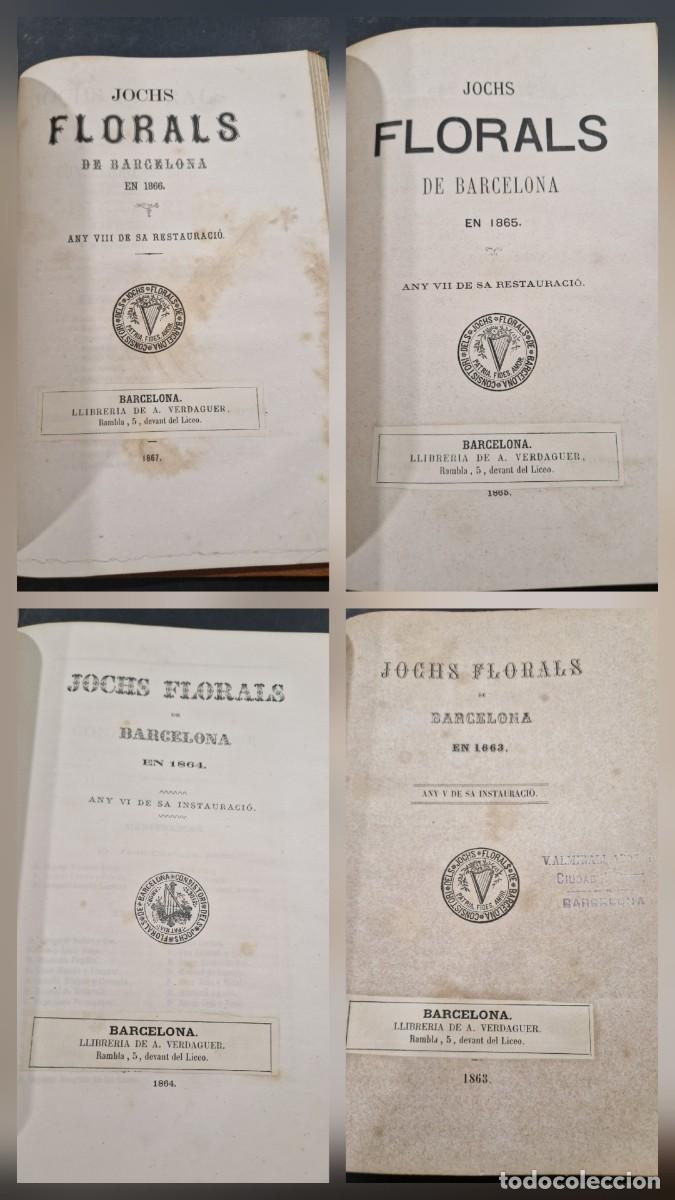 Livros antigos: Jochs florals de Barcelona de 1863 a 1866 .