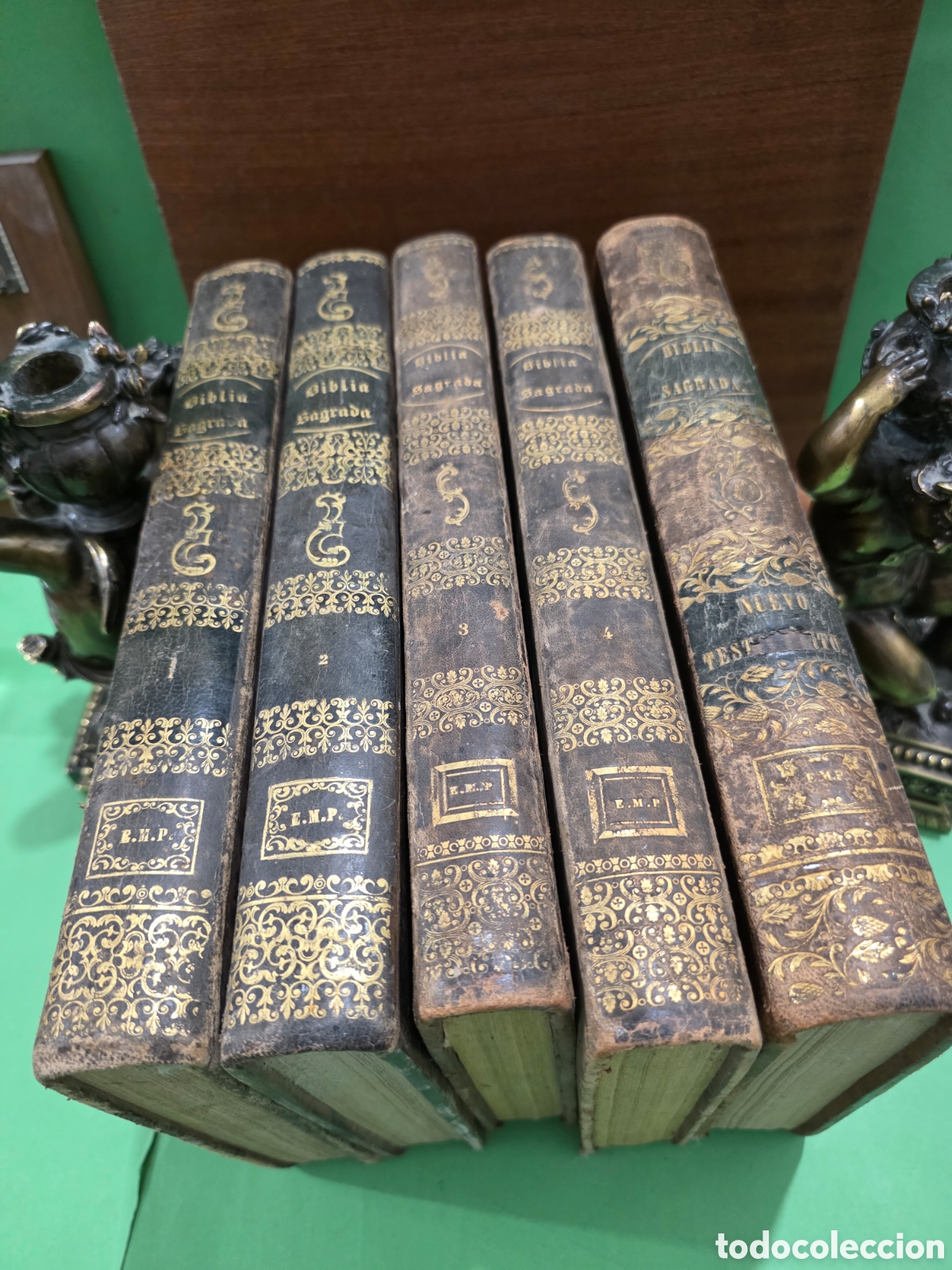 Libros antiguos: ANTIGUOS LIBROS...1852-54...&rdquo;&rdquo;LA SANTA BIBLIA&rdquo;&rdquo;...5 VOL&Uacute;MENES...ILMO. SR. D. FELIPE SCIO DE S.MIGUEL