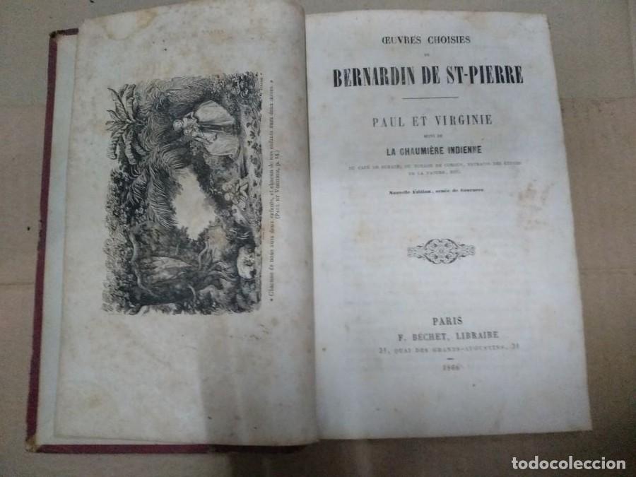 Libros antiguos: BERNARDIN DE ST PIERRE, Paul et Virginie, Paris 1866, lomo piel , completo
