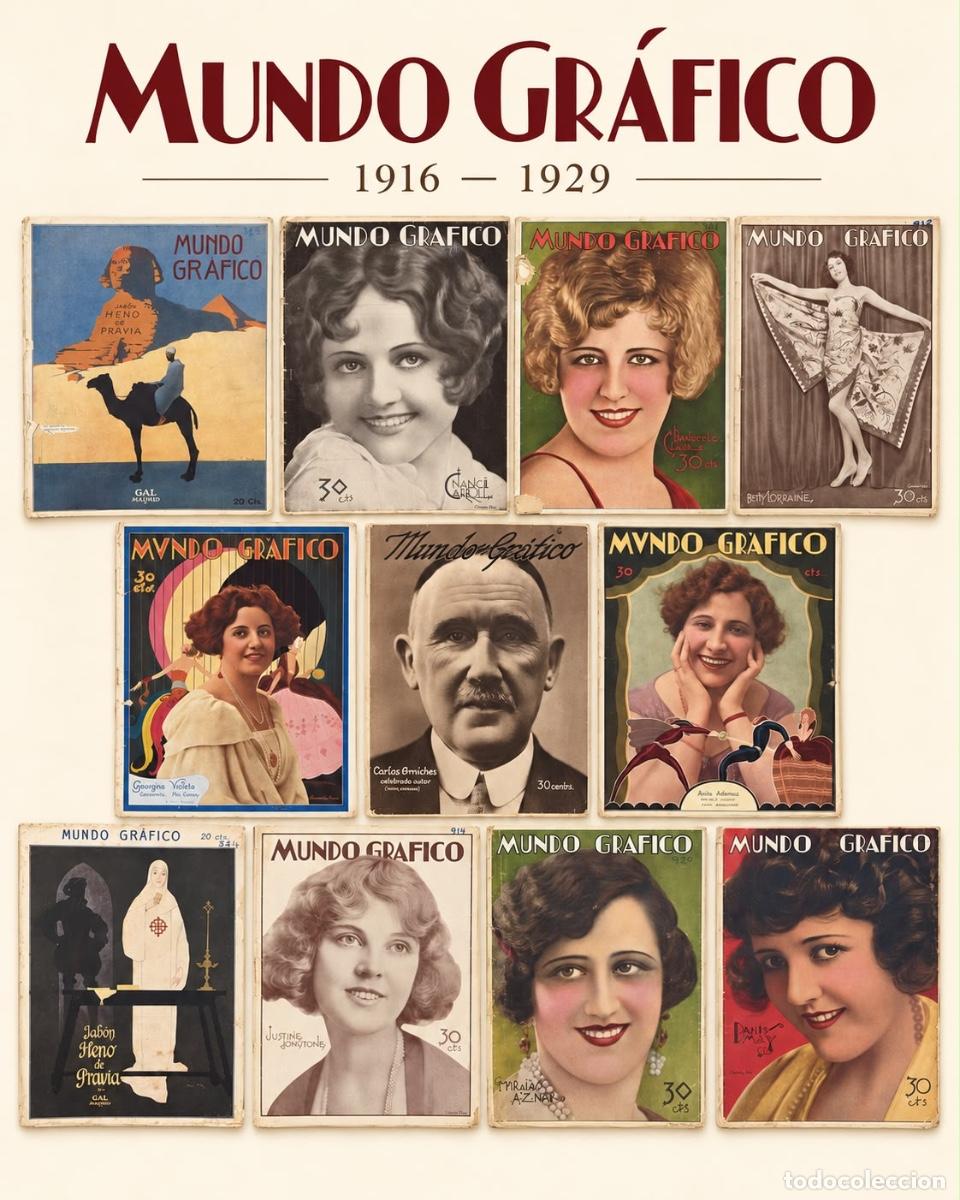 Libros antiguos: COLECCI&Oacute;N DE 15 REVISTAS ORIGINALES &laquo;MUNDO GR&Aacute;FICO&raquo; (1916&ndash;1929)