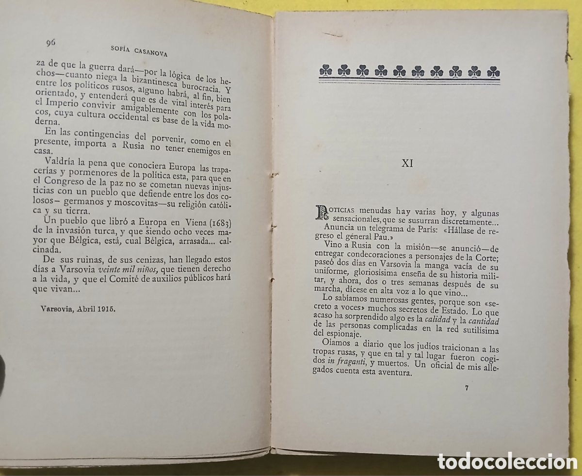 Libros antiguos: De la guerra, Sofia Casanova - Foto 5