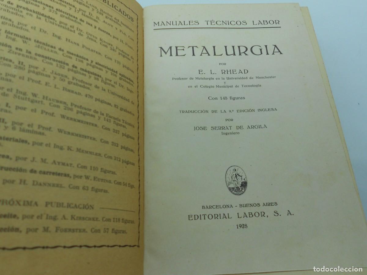 Libros antiguos: metalurgia labor 1928 - Foto 3