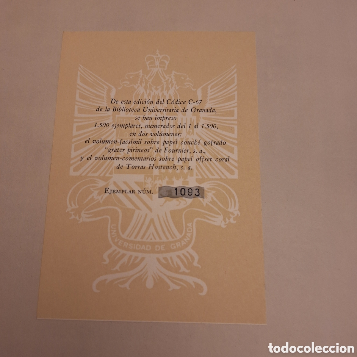 Libros antiguos: Codex Granatensis (C-67), - Foto 2