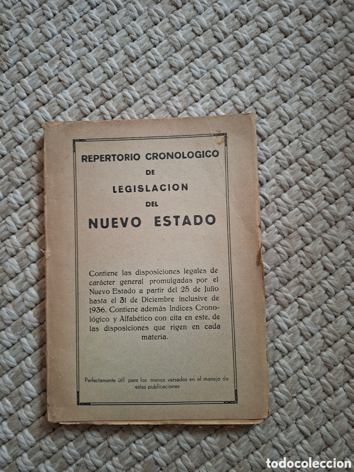 Libros antiguos: Repertorio cronol&oacute;gico de legislaci&oacute;n del nuevo estado