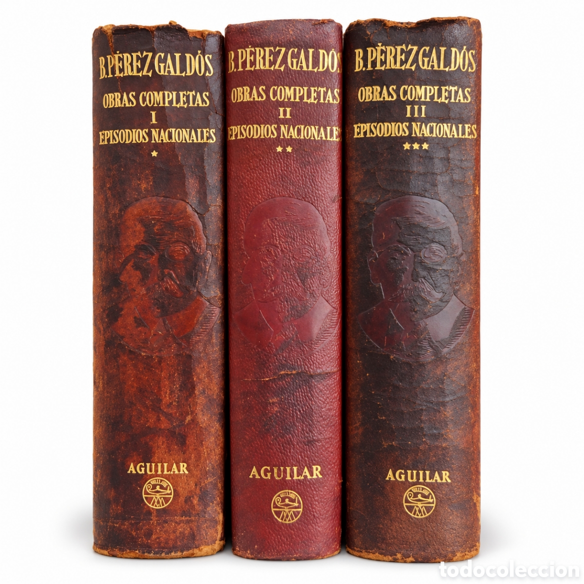 Libros antiguos: Benito P&eacute;rez Gald&oacute;s &mdash; Obras completas. Episodios nacionales, tomos I, II y III. - LML